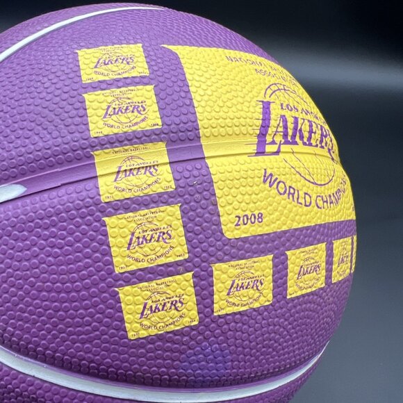 Vtg Spalding/LA LAKERS NBA Souvenir/Kid Toy Mini 7" Basketball; Purple/Yellow - Picture 7 of 11